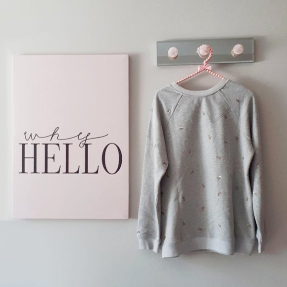 NWT Rococo Sand grey glitter sequin sweatshirt - Picture 6 of 6